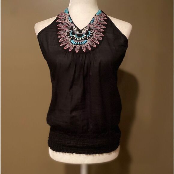 Passport Embroidered Halter Top - Picture 2 of 10